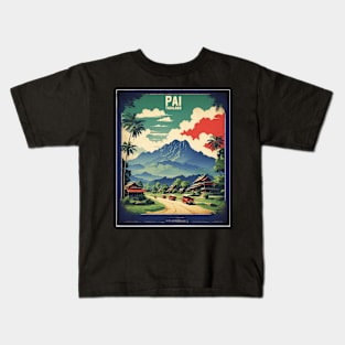 Pai Thailand Vintage Retro Travel Tourism Kids T-Shirt